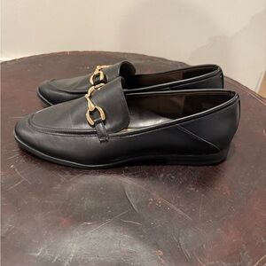 Women’s Black Loft Loafers with Gold Bit Accent size 10